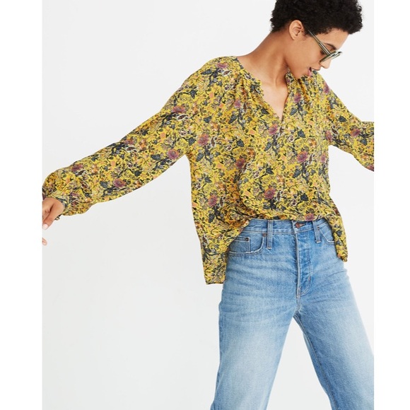 Madewell x Karen Walker Silk Print Gennaker Top - Picture 3 of 15